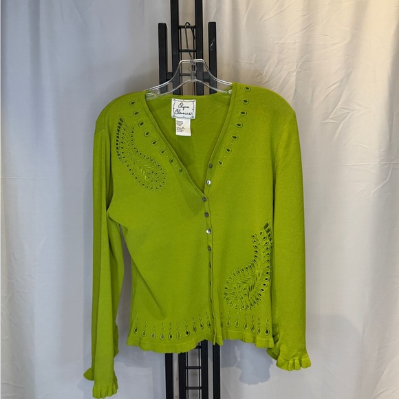 Classic Sweaters - Classic Bright Green Button-Up Cardigan